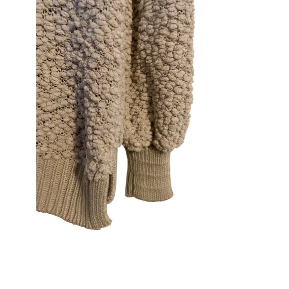 Zenana Women M Beige Textured Knit Sweater Ribbed Trim & Pockets Oversized Boho - Picture 10 of 10
